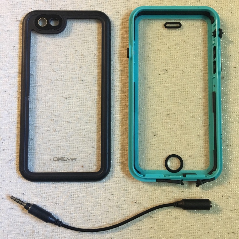 iPhone 6s CellEver waterproof case with adapter